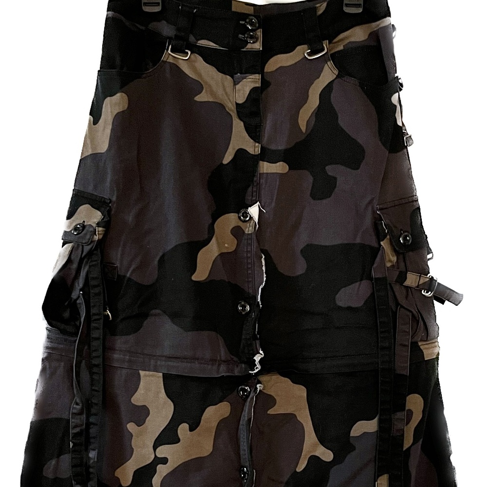 ILLIG VINTAGE CAMO BUCKLE CONVERTIBLE SKIRT Medium NWOT